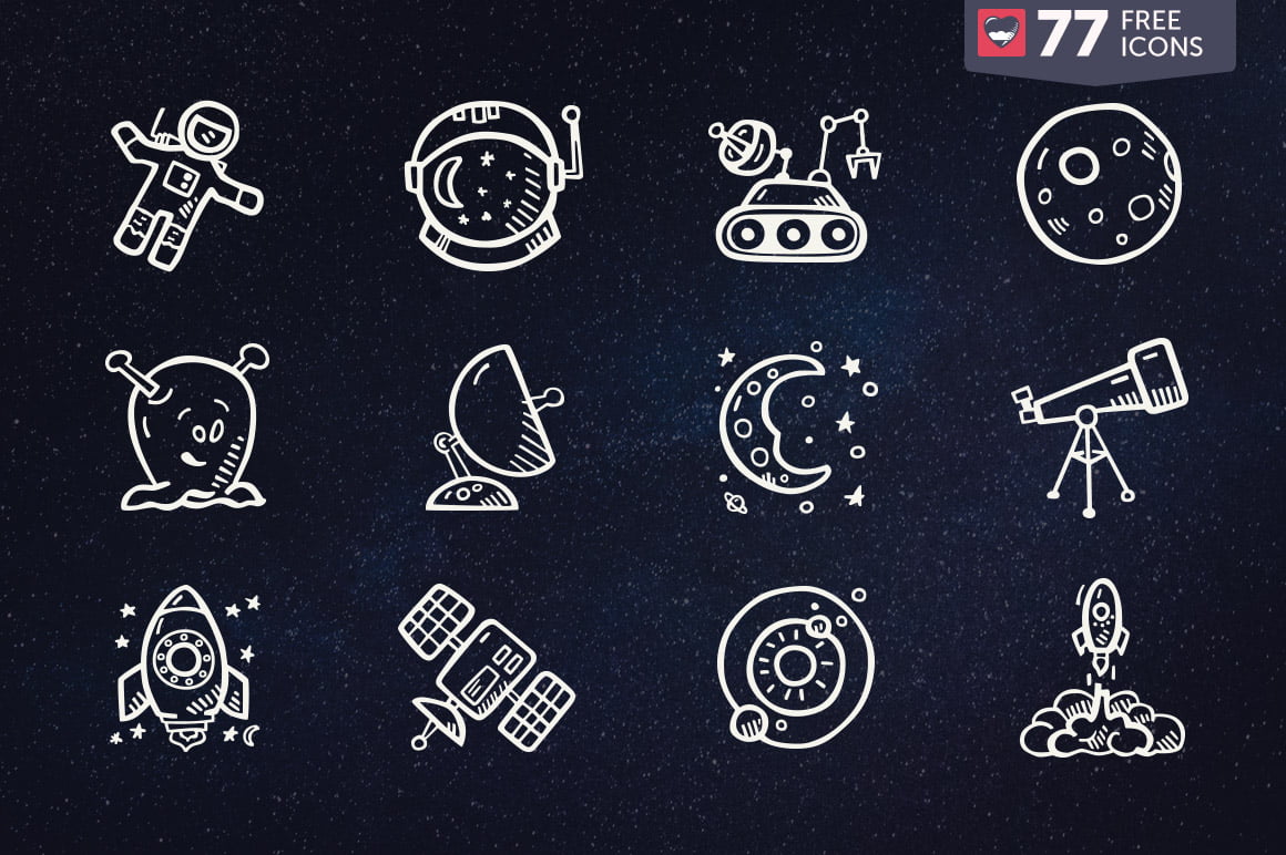 Free Space Icons - Hand Drawn Icons - Good Stuff No Nonsense